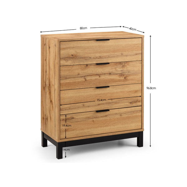 BALI 4 DRAWER CHEST -  - LIGHT OAK - Living with Luxury