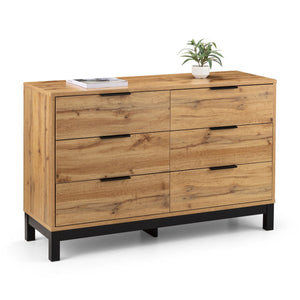 BALI 6 DRAWER WIDE CHEST - LIGHT OAK - Living with Luxury