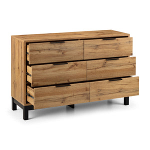 BALI 6 DRAWER WIDE CHEST - LIGHT OAK - Living with Luxury