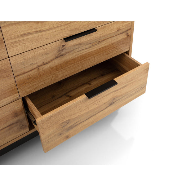 BALI 6 DRAWER WIDE CHEST - LIGHT OAK - Living with Luxury