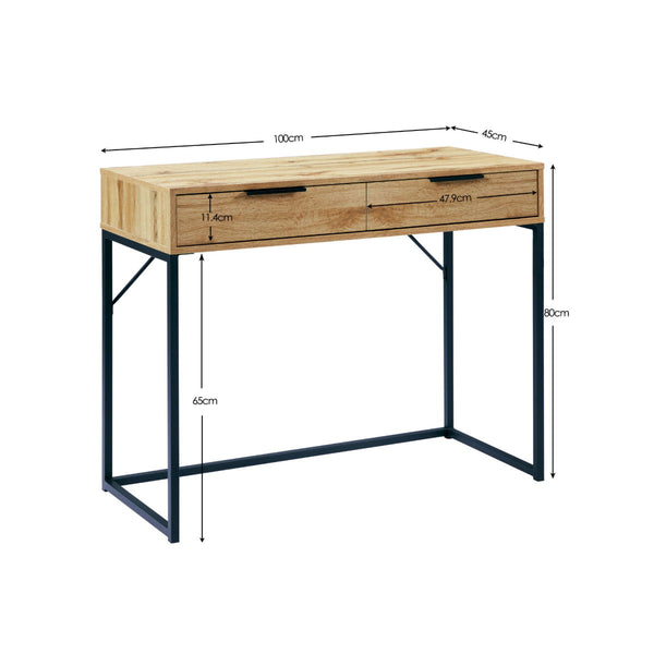 BALI 2 DRAWER DRESSING TABLE/DESK - LIGHT OAK - Living with Luxury