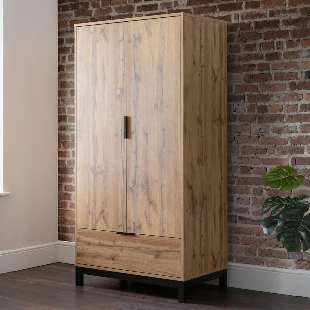 BALI 2 DOOR 1 DRAWER WARDROBE - LIGHT OAK - Living with Luxury