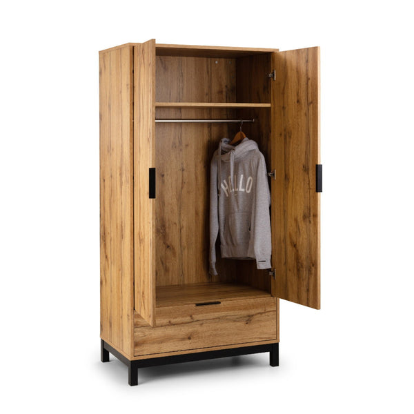 BALI 2 DOOR 1 DRAWER WARDROBE - LIGHT OAK - Living with Luxury