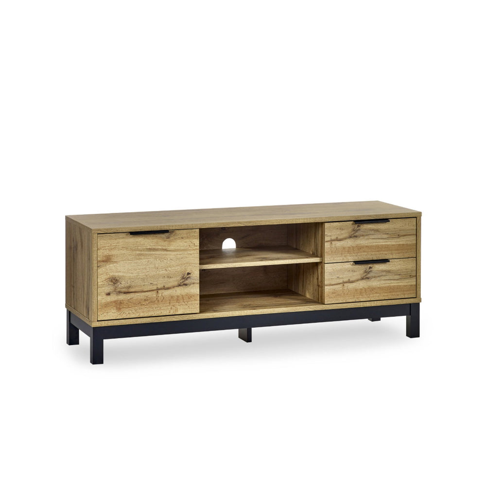 BALI TV UNIT IN CLICK CLACK SYSTEM - LIGHT OAK - Living with Luxury