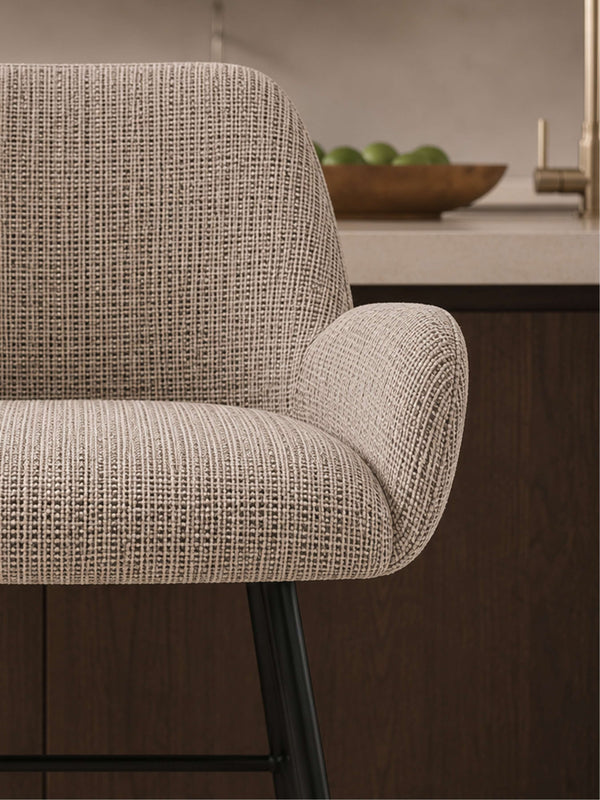 Barley Chenille Bar Stool - Cookies and Cream Chenille - Living with Luxury