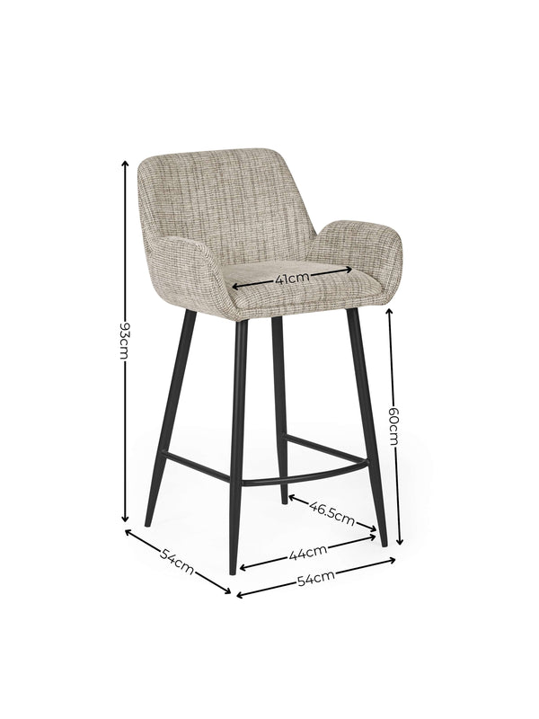 Barley Chenille Bar Stool - Cookies and Cream Chenille - Living with Luxury