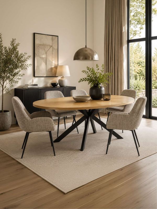 Barley Dining Chair (Set of 2) - Cookies and Cream Chenille - Living with Luxury