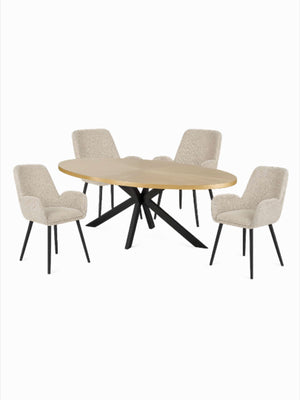 Barley Dining Chair (Set of 2) - Cookies and Cream Chenille - Living with Luxury