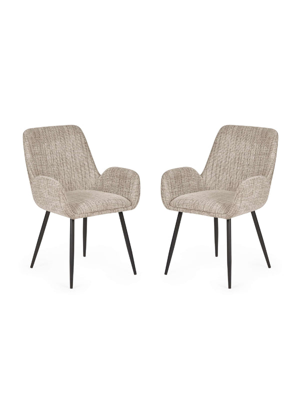 Barley Dining Chair (Set of 2) - Cookies and Cream Chenille - Living with Luxury