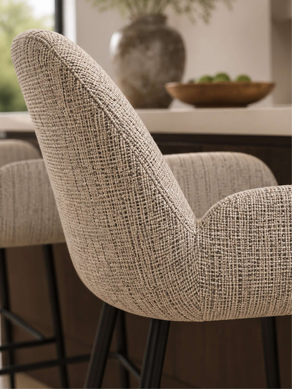 Barley Dining Chair (Set of 2) - Cookies and Cream Chenille - Living with Luxury
