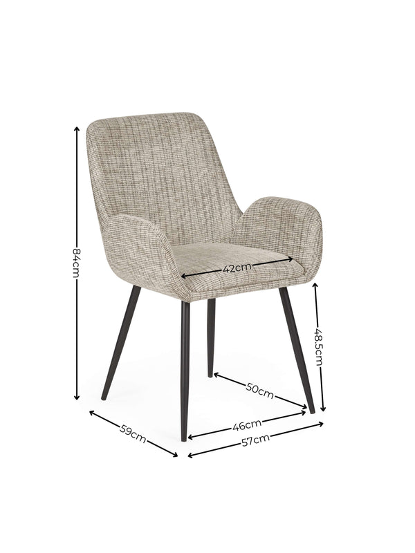 Barley Dining Chair (Set of 2) - Cookies and Cream Chenille - Living with Luxury