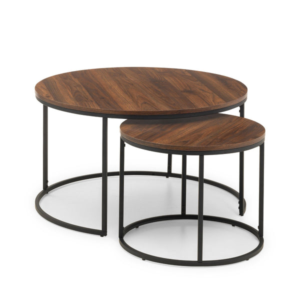 BELLINI ROUND NESTING COFFEE TABLE - WALNUT - Living with Luxury