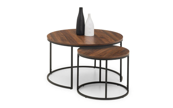 BELLINI ROUND NESTING COFFEE TABLE - WALNUT - Living with Luxury