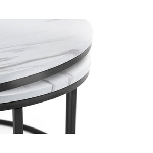 BELLINI ROUND NESTING COFFEE TABLE - WHITE MARBLE - Living with Luxury