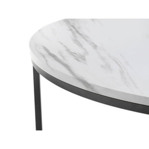 BELLINI ROUND NESTING COFFEE TABLE - WHITE MARBLE - Living with Luxury
