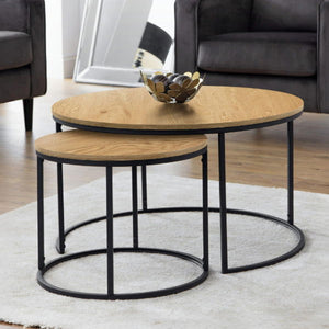 Bellini Round Nesting Coffee Table Oak - Living with Luxury