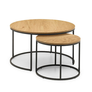 Bellini Round Nesting Coffee Table Oak - Living with Luxury