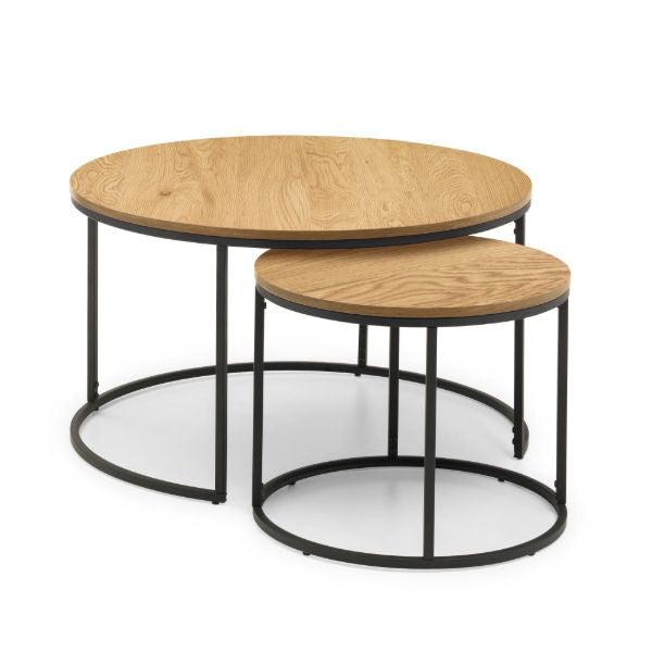 Bellini Round Nesting Coffee Table Oak - Living with Luxury