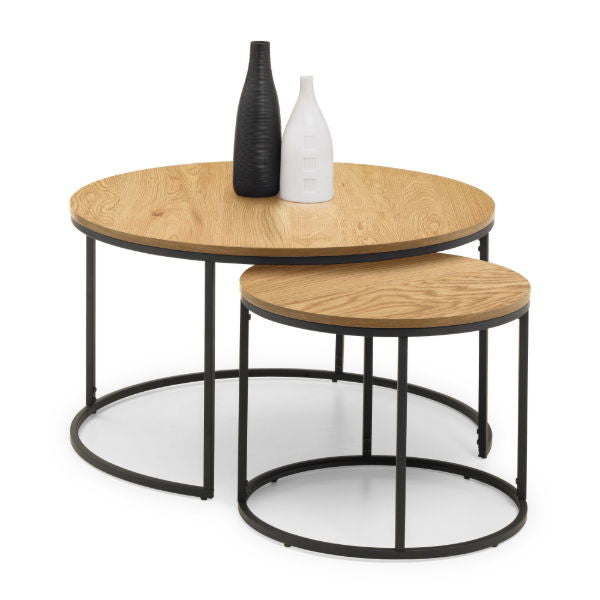 Bellini Round Nesting Coffee Table Oak - Living with Luxury