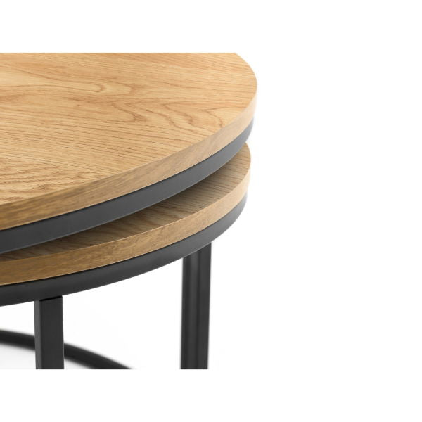 Bellini Round Nesting Coffee Table Oak - Living with Luxury