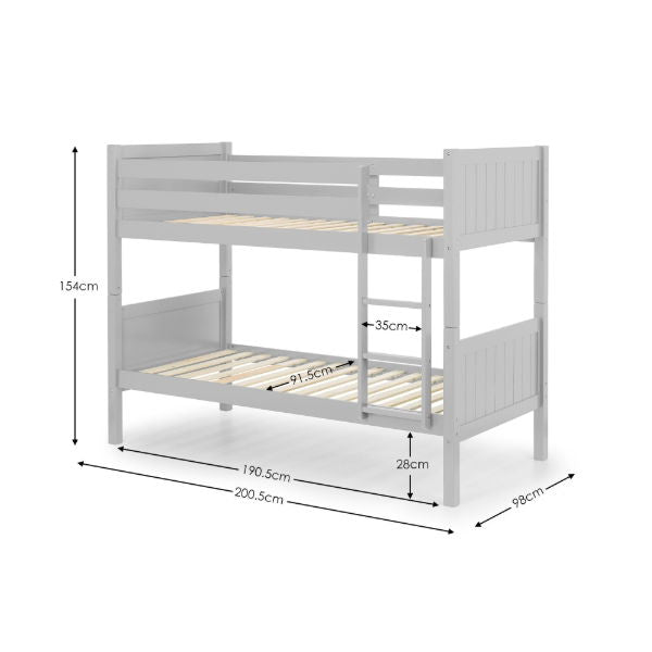 Bella Bunk Bed Dove Grey - Living with Luxury