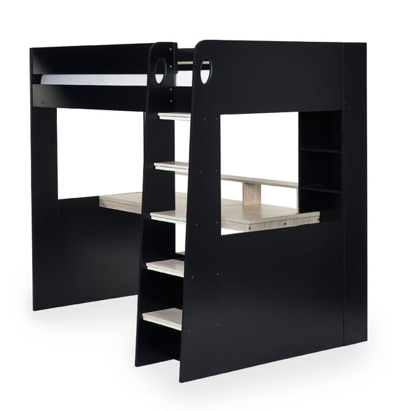 BLAZE GAMING HIGHSLEEPER - BLACK AND PALE WOOD - Living with Luxury