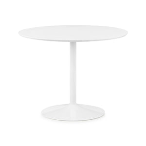 BLANCO ROUND WHITE PEDESTAL TABLE - Living with Luxury