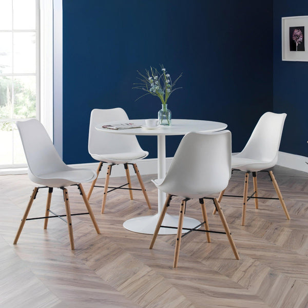 BLANCO ROUND WHITE PEDESTAL TABLE - Living with Luxury