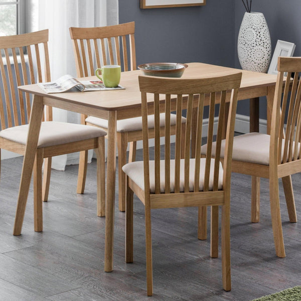 BODEN OAK VENEER RECTANGULAR TABLE WITH TAPERED LEGS - Living with Luxury