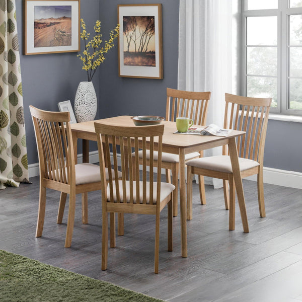 BODEN OAK VENEER RECTANGULAR TABLE WITH TAPERED LEGS - Living with Luxury
