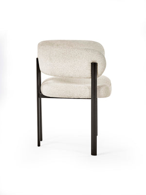 Set of 2 Bolivia Cream Chenille Upholstered Dining Chairs - Living with Luxury