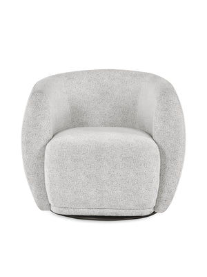 Bowline Cream Chenille Upholstered Swivel Accent Chair - Living with Luxury