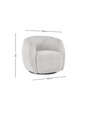 Bowline Cream Chenille Upholstered Swivel Accent Chair - Living with Luxury