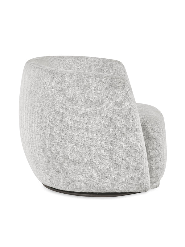 Bowline Cream Chenille Upholstered Swivel Accent Chair - Living with Luxury