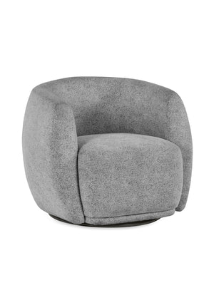 Bowline Grey Chenille Upholstered Swivel Accent Chair - Living with Luxury