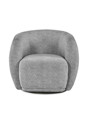 Bowline Grey Chenille Upholstered Swivel Accent Chair - Living with Luxury