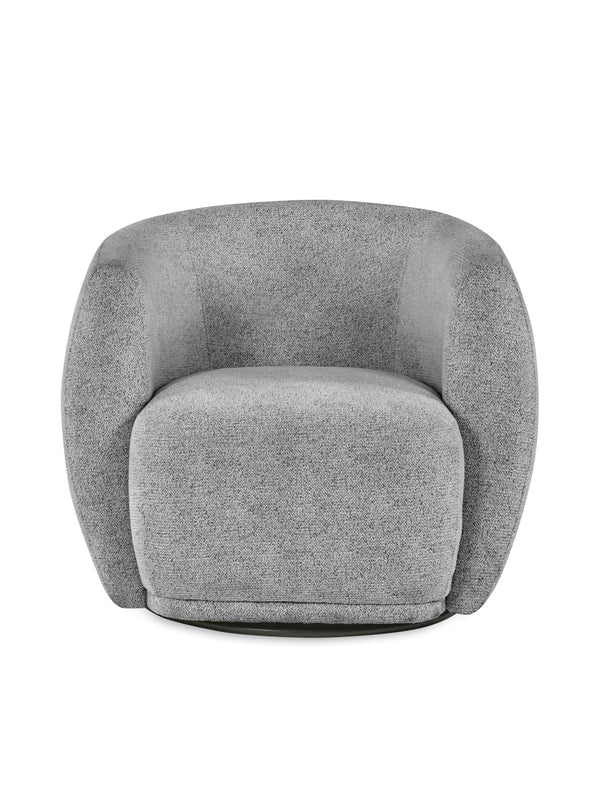 Bowline Grey Chenille Upholstered Swivel Accent Chair - Living with Luxury