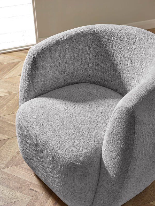 Bowline Grey Chenille Upholstered Swivel Accent Chair - Living with Luxury