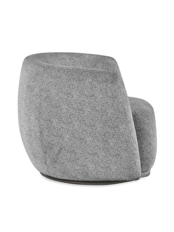 Bowline Grey Chenille Upholstered Swivel Accent Chair - Living with Luxury