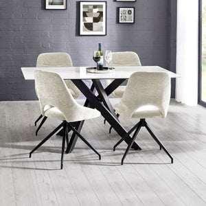 Bradley White Marble Dining Table - Living with Luxury