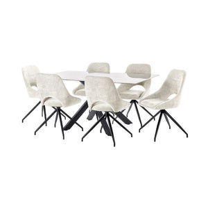 Bradley White Marble Dining Table - Living with Luxury