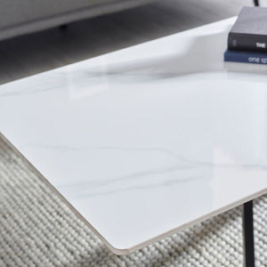 Bradley White Marble Coffee Table - Living with Luxury