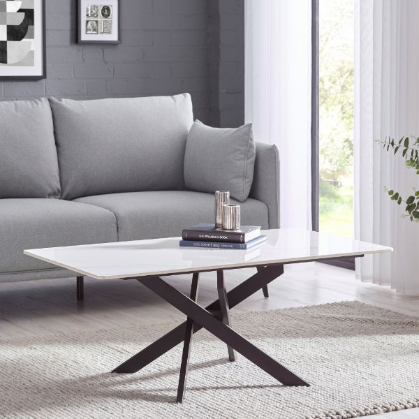 Bradley White Marble Coffee Table - Living with Luxury