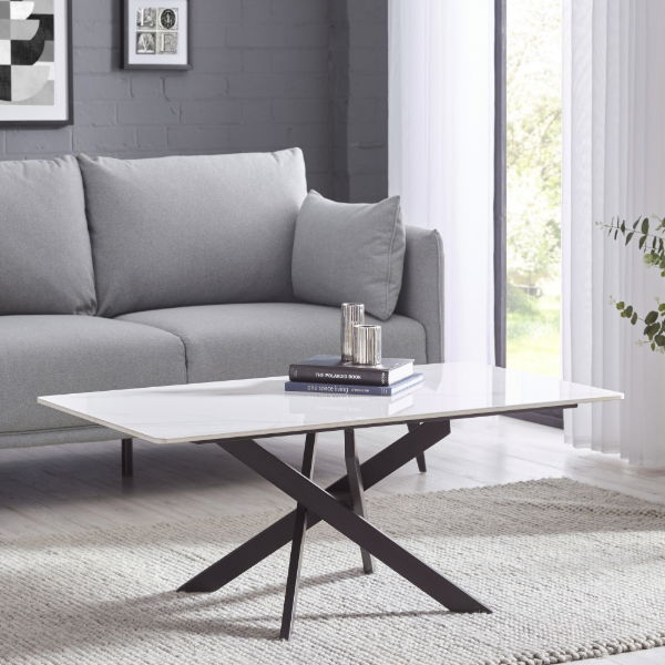 Bradley White Marble Coffee Table - Living with Luxury