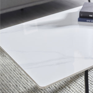 BRADLEY WHITE MARBLE LAMP TABLE - Living with Luxury