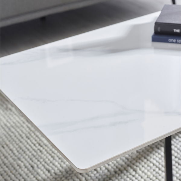 Bradley White Marble Coffee Table - Living with Luxury