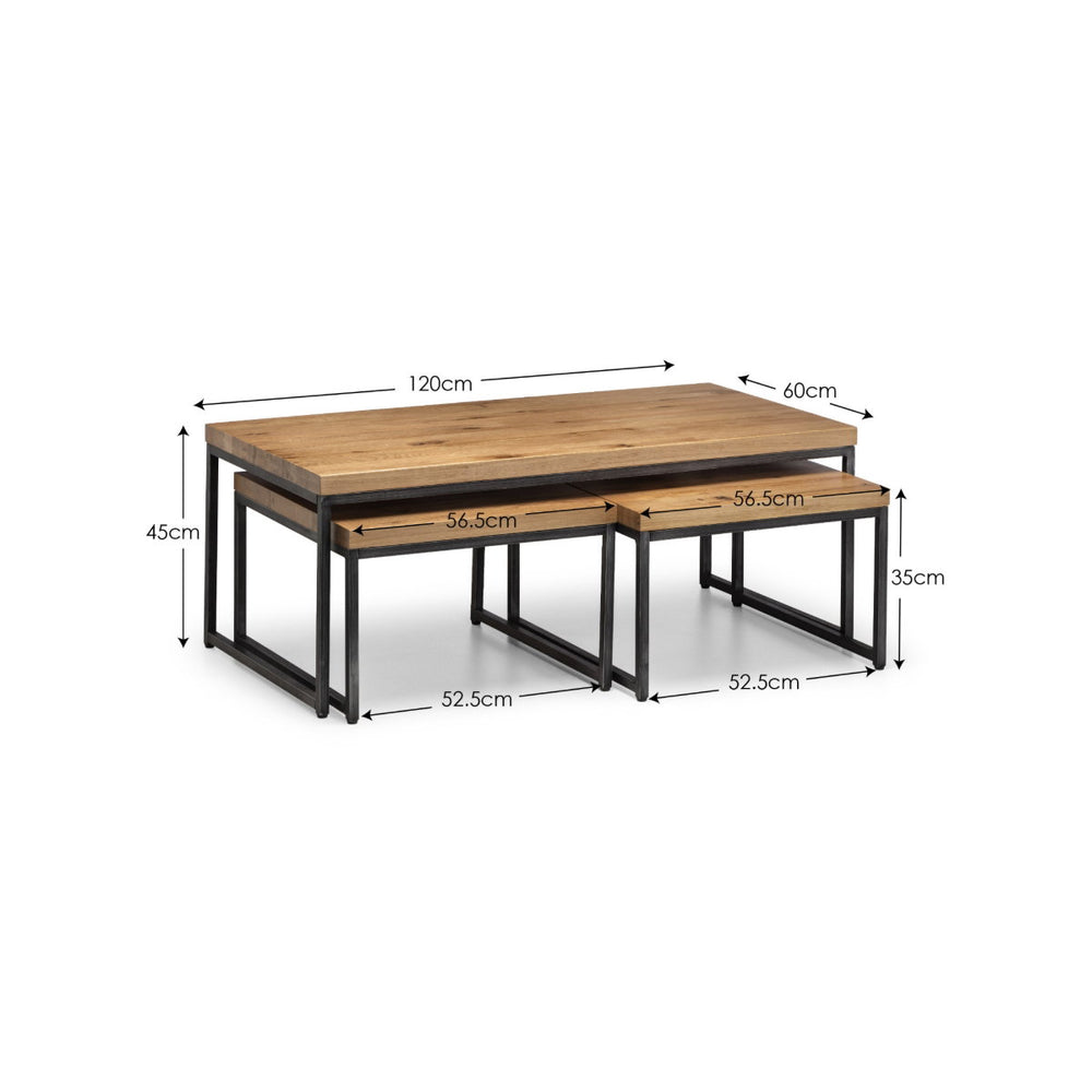 BROOKLYN NESTING COFFEE TABLES - OAK - Living with Luxury