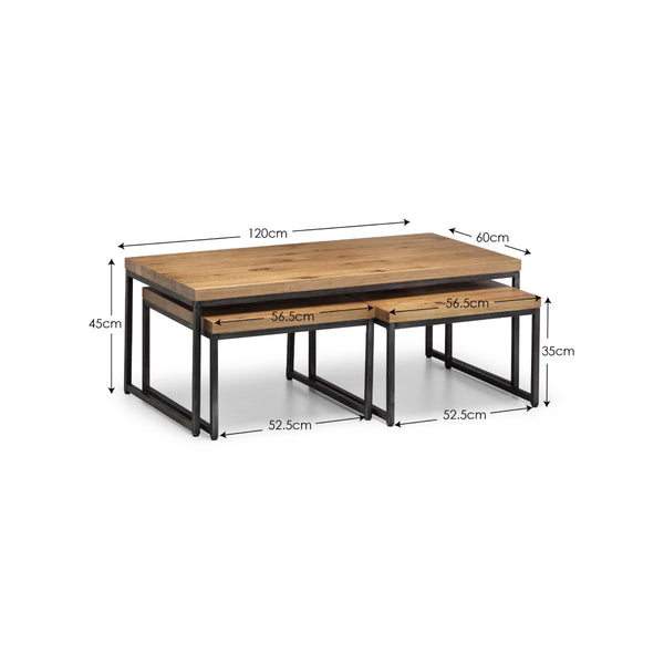 BROOKLYN NESTING COFFEE TABLES - OAK - Living with Luxury