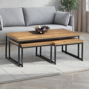 BROOKLYN NESTING COFFEE TABLES - OAK - Living with Luxury