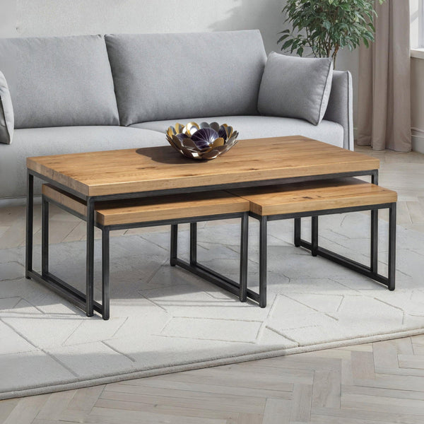 BROOKLYN NESTING COFFEE TABLES - OAK - Living with Luxury